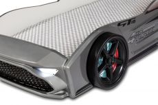 Дитяча ліжко машина GT18 4x4 Turbo Grey з підсвіткою, спойлер